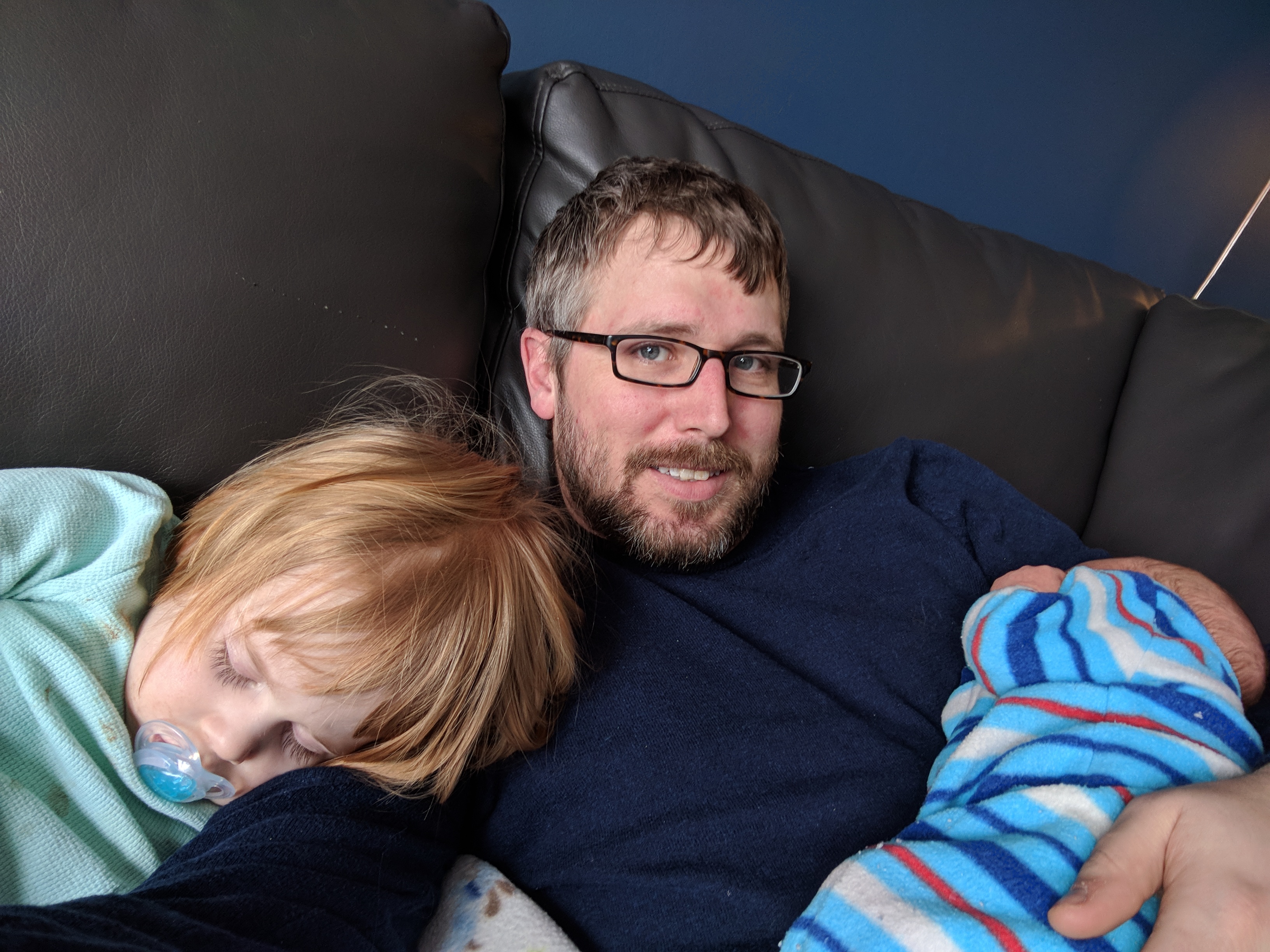 Rest time with Daddy and Amelia